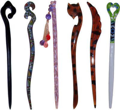 

Shubh Combo of Multi Color Juda Sticks Bun Stick(Multicolor)
