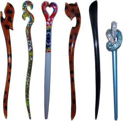 

GRAVY Combo of Multi Color Juda Sticks Bun Stick(Multicolor)