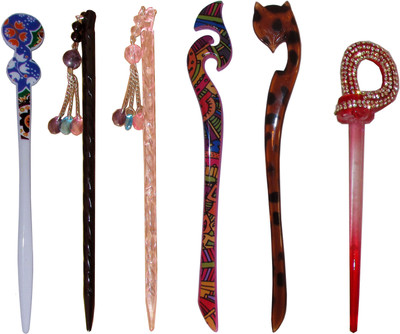 

DIVA Combo of Multi Color Juda Sticks Bun Stick(Multicolor)