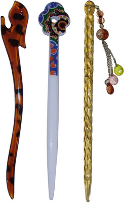 

GUJRATI Combo of Multi Color Juda Sticks Bun Stick(Multicolor)