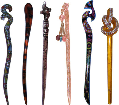 

ROOH Combo of Multi Color Juda Sticks Bun Stick(Multicolor)