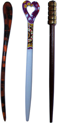 

PARROT Combo of Multi Color Juda Sticks Bun Stick(Multicolor)