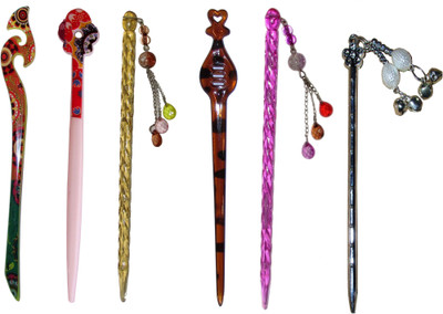 

ROOK Combo of Multi Color Juda Sticks Bun Stick(Multicolor)