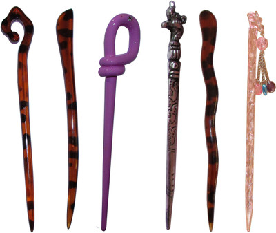 

SHINI Combo of Multi Color Juda Sticks Bun Stick(Multicolor)