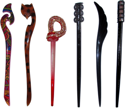 

MAUSAI Combo of Multi Color Juda Sticks Bun Stick(Multicolor)