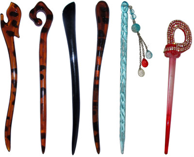 

DIVYA Combo of Multi Color Juda Sticks Bun Stick(Multicolor)