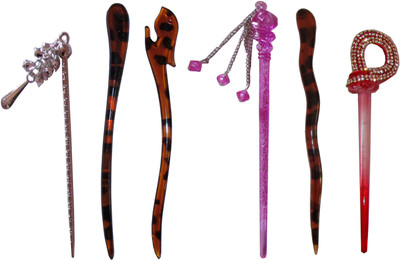 

DIVA Combo of Multi Color Juda Sticks Bun Stick(Multicolor)