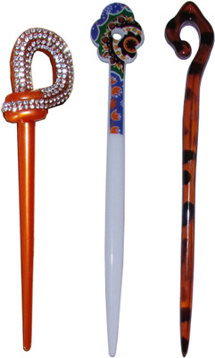 

PAHACHAN Combo of Multi Color Juda Sticks Bun Stick(Multicolor)