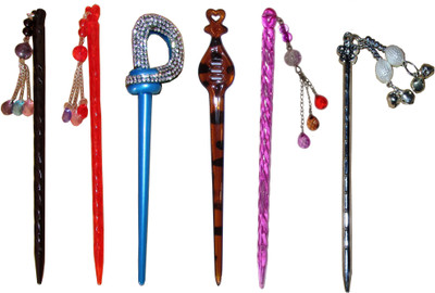 

BEEP Combo of Multi Color Juda Sticks Bun Stick(Multicolor)