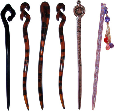 

ROOPPA Combo of Multi Color Juda Sticks Bun Stick(Multicolor)