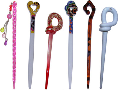 

BULKEY Combo of Multi Color Juda Sticks Bun Stick(Multicolor)