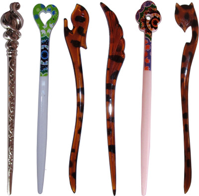 

ROOH Combo of Multi Color Juda Sticks Bun Stick(Multicolor)