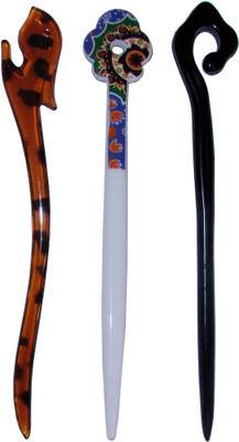 

GRAH Combo of Multi Color Juda Sticks Bun Stick(Multicolor)