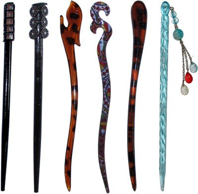

DIVYA Combo of Multi Color Juda Sticks Bun Stick(Multicolor)