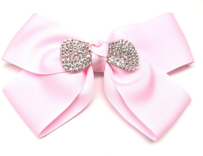 

LOOK NEW Pink Hair Bow Diamante Clip Hair Clip(Pink)