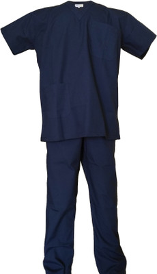 

LOYAL NEEDS Scrub suit Male OB-L Shirt, Pant Hospital Scrub(Olive Blue L)