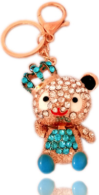 

MGP Fashion white and blue stone teddy bear wife and girl couple gift new stylish metal keychain Key Chain