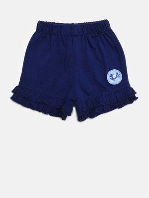 

LITTLE KANGAROOS Short For Girls Casual Self Design Cotton(Dark Blue, Pack of 1, Navy
