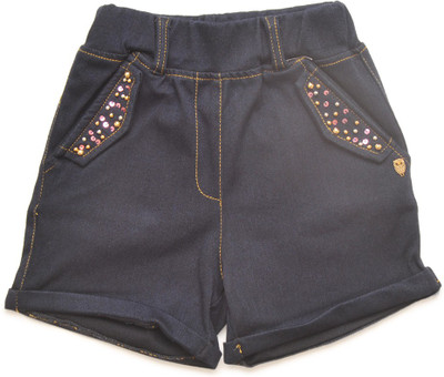 

LITTLE KANGAROOS Short For Girls Casual Solid Cotton(Dark Blue, Pack of 1