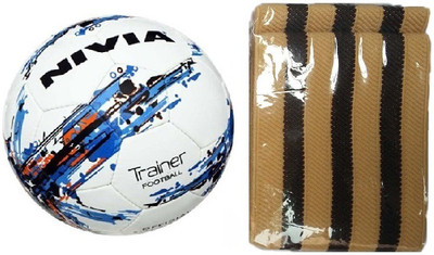 

Nivia Combo of Two - one 'Trainer' (Size-5) Football and one Wrist brace with thumb - Football Kit