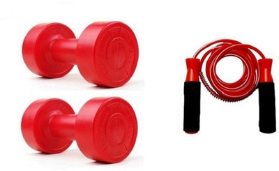 

HEALTH FIT INDIA RED COLOR 5KG VINYL PLASTIC DUMBELL AND RED COLOR BEARING SKIPPING ROPE Gym & Fitness Kit