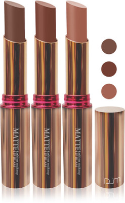 

Femina09 velvet matte lady blam Enriched with Vitamin E lipstick women fashion color cosmetics makeup combo set of 3(l brown coffice brown red brown)