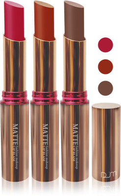 

Femina09 velvet matte lady blam Enriched with Vitamin E lipstick women fashion color cosmetics makeup combo set of 3(cofice brown red pink red brown)