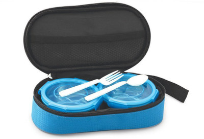 Magnus Viva 2 Airtight Stainless Steel 2 Container Tiffin Box, Blue 2 Containers Lunch Box(500 ml)
