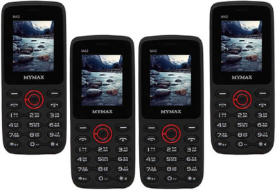 

Mymax M42 Combo of Four Mobiles(Black&Red$$Black&Red$$Black&Red$$Black&Red)