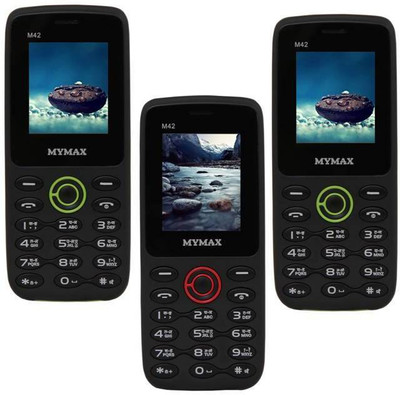 

Mymax M42 Combo of Three Mobiles(Black&Green$$Black&Red$$Black&Green)