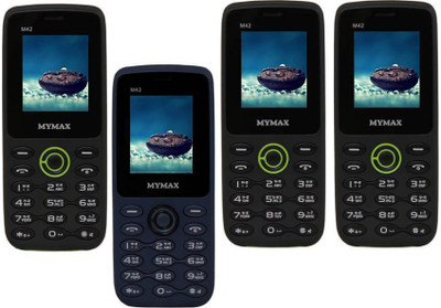 Mymax M42 Combo of Four Mobiles(Black&Green$$Blue&Black$$Black&Green$$Black&Green)