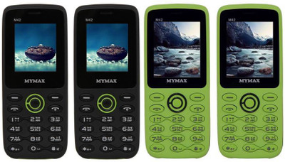 

Mymax M42 Combo of Four Mobiles(Black&Green$$Black&Green$$Green&Black$$Green&Black)