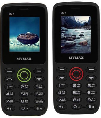

Mymax M42 Combo of Two Mobiles(Black&Red$$Black&Green)