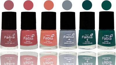 

Fabia Exclusive Nail Polish Lip-Bazooka Joe-Light Peach-Wild Gray Yonder-Dark Green-Pine Green(Pack of 6)
