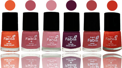 

Fabia Exclusive Nail Polish Sour Orange-Mauve Pink-Rose-Boysenberry-Peach-Orange(Pack of 6)