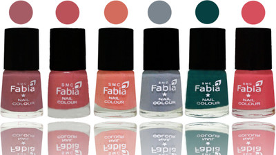 

Fabia Exclusive Nail Polish Lip-Bazooka Joe-Light Peach-Wild Gray Yonder-Dark Green-Punch Pink(Pack of 6)