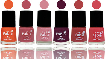 

Fabia Exclusive Nail Polish Sour Orange-Mauve Pink-Rose-Boysenberry-Peach-Strawberry(Pack of 6)