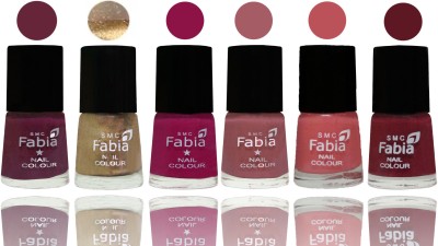 

Fabia Exclusive Nail Polish Mulberry-Gold-Raspberry-Lip-Bazooka Joe-Jam(Pack of 6)