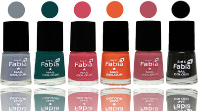 

Fabia Exclusive Nail Polish Wild Gray Yonder-Dark Green-Shock Pink-Sour Orange-Mauve Pink-Black(Pack of 6)