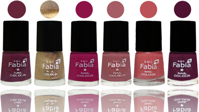 

Fabia Exclusive Nail Polish Mulberry-Gold-Raspberry-Lip-Bazooka Joe-Boysenberry(Pack of 6)