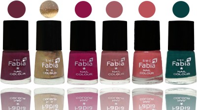 

Fabia Exclusive Nail Polish Mulberry-Gold-Raspberry-Lip-Bazooka Joe-Dark Green(Pack of 6)