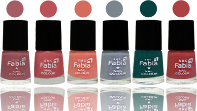 

Fabia Exclusive Nail Polish Lip-Bazooka Joe-Light Peach-Wild Gray Yonder-Dark Green-Peach(Pack of 6)