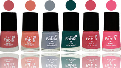 

Fabia Exclusive Nail Polish Bazooka Joe-Light Peach-Wild Gray Yonder-Dark Green-Shock Pink-Shock Pink Light(Pack of 6)
