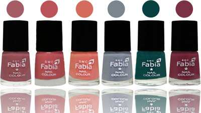 

Fabia Exclusive Nail Polish Lip-Bazooka Joe-Light Peach-Wild Gray Yonder-Dark Green-Plum(Pack of 6)