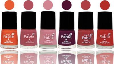 

Fabia Exclusive Nail Polish Sour Orange-Mauve Pink-Rose-Boysenberry-Peach-Candy Orange(Pack of 6)