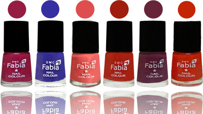 

Fabia Exclusive Nail Polish Cherry Blossom-Shock Blue-Salmon-Shock Orange Red-Mulberry-Fire Orange(Pack of 6)