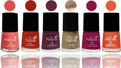 

Fabia Exclusive Nail Polish Salmon-Shock Orange Red-Mulberry-Gold-Raspberry-Sour Orange(Pack of 6)