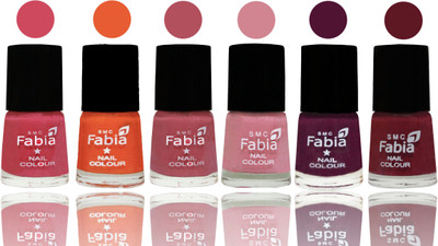 

Fabia Exclusive Nail Polish Shock Pink-Sour Orange-Mauve Pink-Rose-Boysenberry-Jam(Pack of 6)