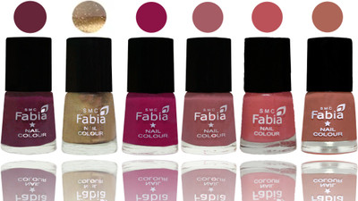 

Fabia Exclusive Nail Polish Mulberry-Gold-Raspberry-Lip-Bazooka Joe-Coral(Pack of 6)