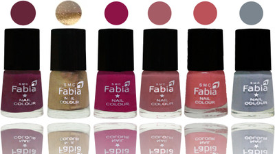 

Fabia Exclusive Nail Polish Mulberry-Gold-Raspberry-Lip-Bazooka Joe-Wild Gray Yonder(Pack of 6)